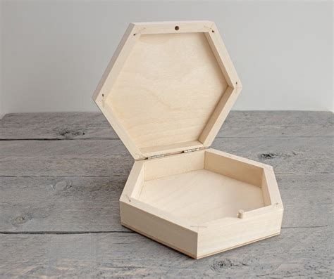 hexagon electrical box|hexagon wooden box with lid.